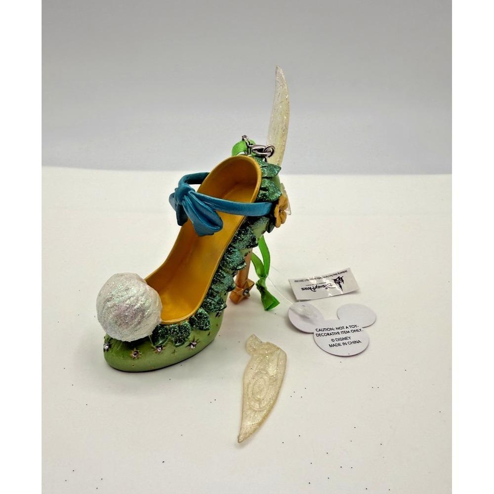 Disney Parks Runway Shoe Ornament Princess Tinker Bell Wing Damage High Heel Tag